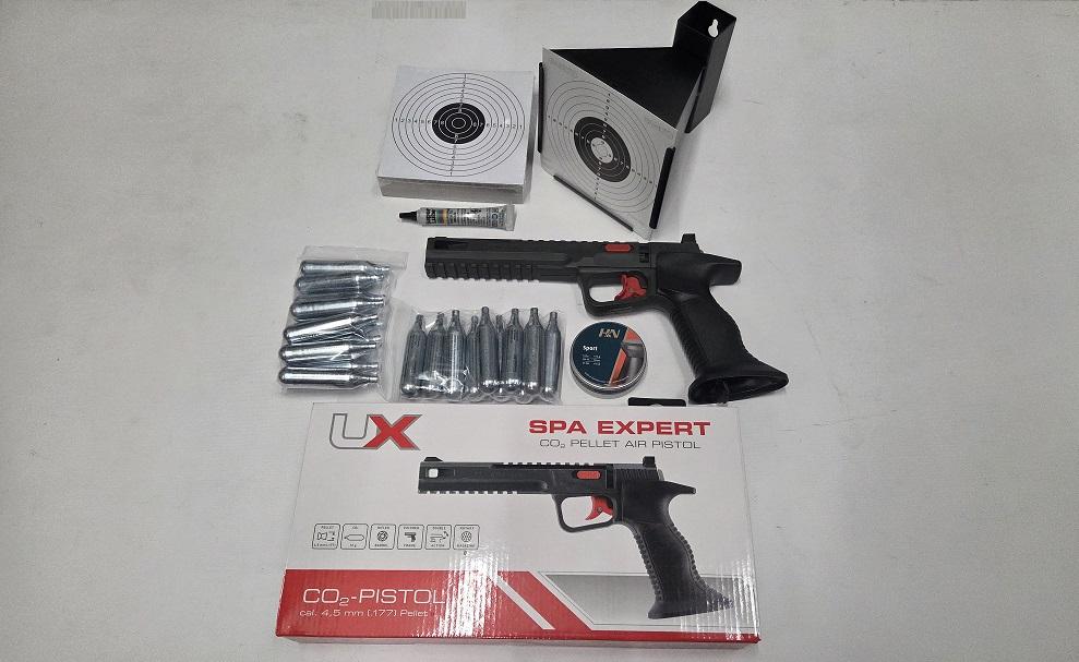 Umarex 4,5mm Spa Expert Co2 Pistool  KIT ; Co2 pistool + 3x 8 schots Magazijn + 20x Co2 patroon 12 gram + 500 pellets + Superlube vet + Kogelvanger + 100 Schietkaart-4011-a